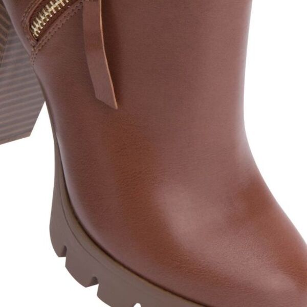 Botines para mujer, color café, marca Sao Paulo, plataforma con tacón, 997777