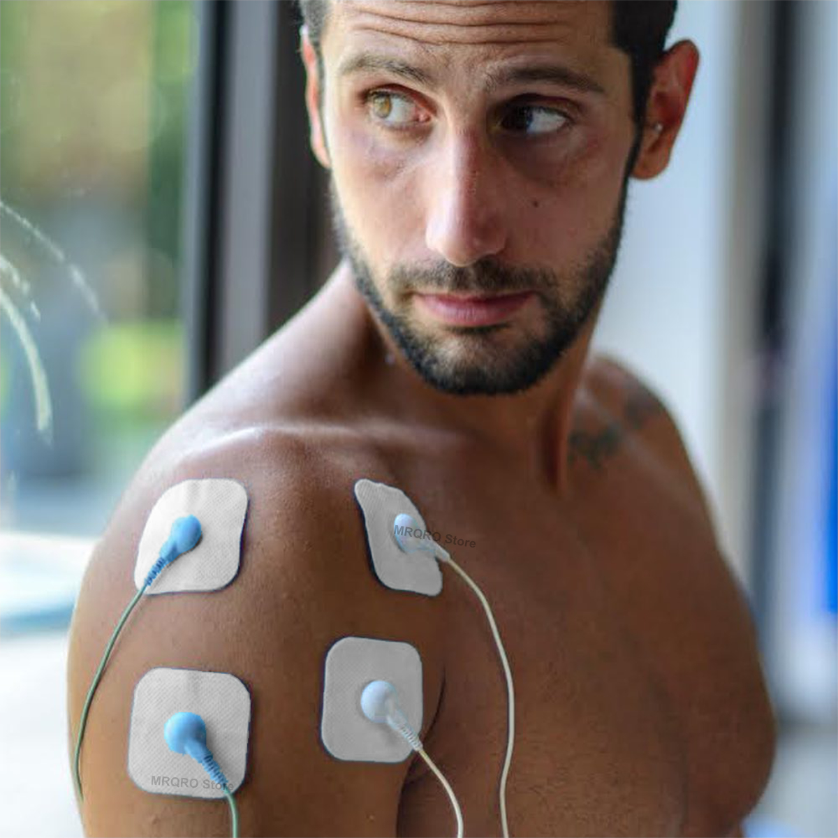 8 Electrodos Parches Pads Almohadillas Cuadrados 5x5 Botón Broche 3.5mm SensaMed Compatible Hivox Beurer SOQI Electro Reflex VAK