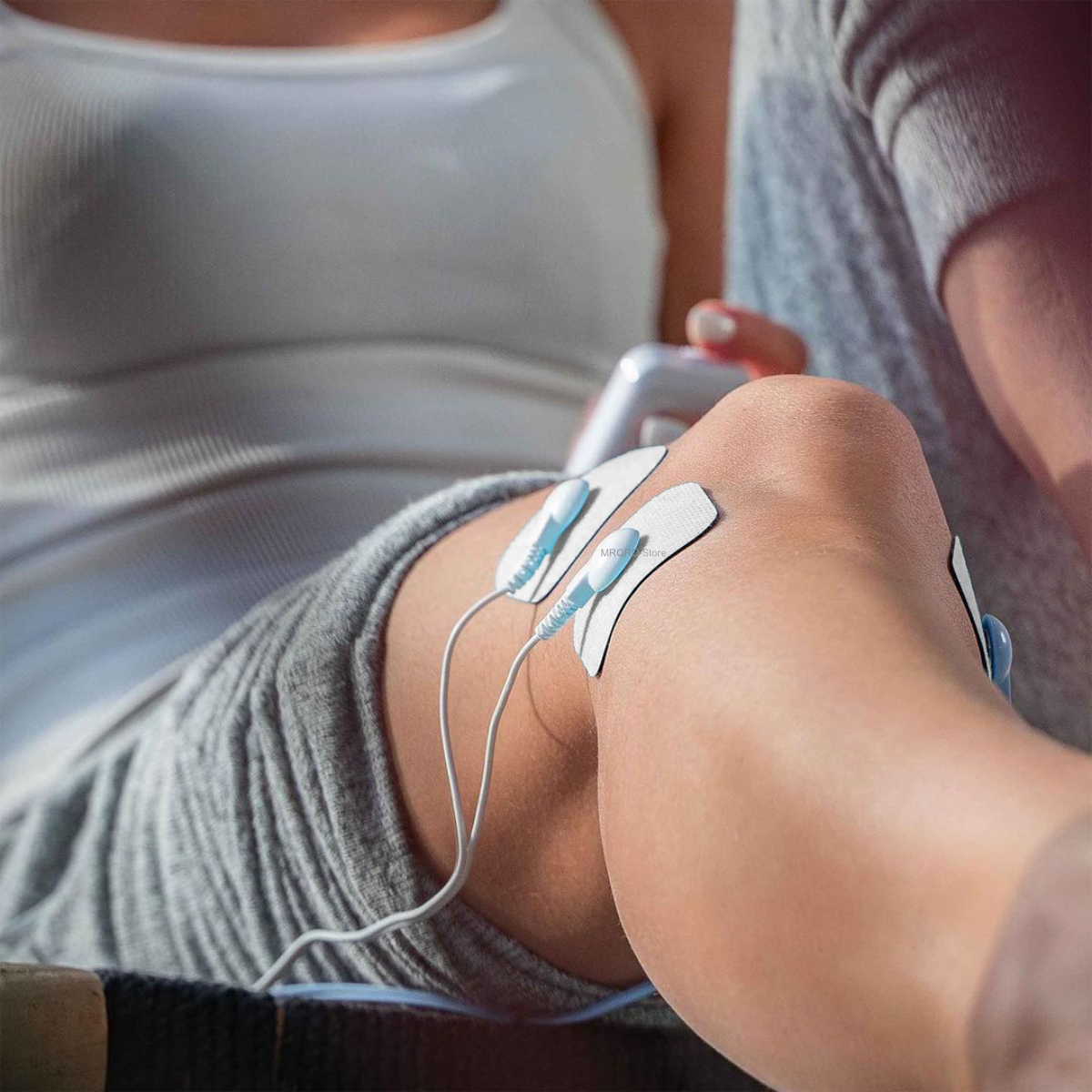 8 Electrodos Parches Pads Almohadillas Cuadrados 5x5 Botón Broche 3.5mm SensaMed Compatible Hivox Beurer SOQI Electro Reflex VAK