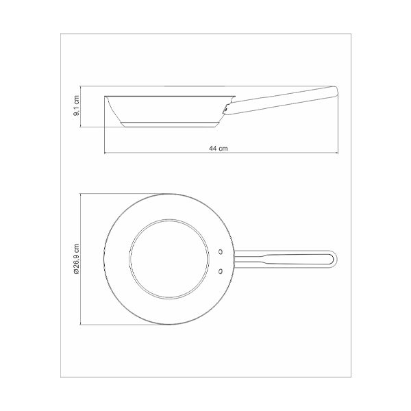 Sarten Ventura Acero Inoxidable 22 cm con Revestimiento Interno