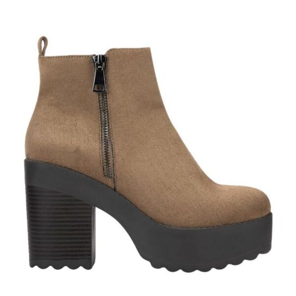 Bota para mujer marca Tierra Bendita, casual, con plataforma con tacón, color café 997783