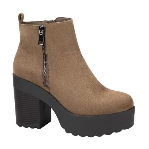 Bota para mujer marca Tierra Bendita, casual, con plataforma con tacón, color café 997783