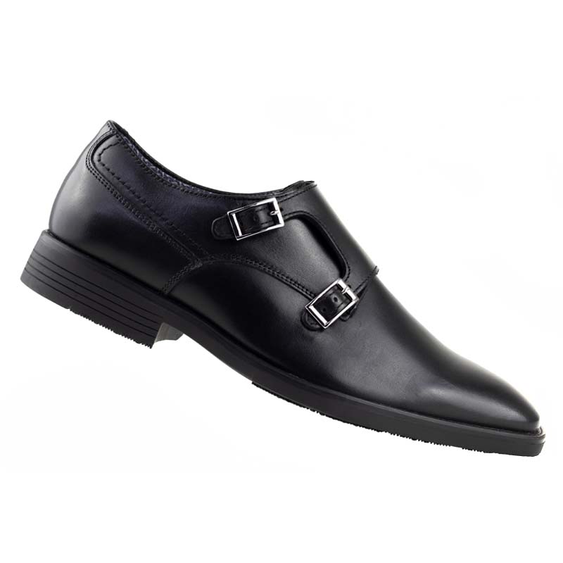 ZAPATOS PARA CABALLERO FLEXI CON DOBLE HEBILLA 405804 NEGRO
