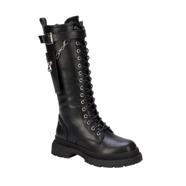 Botas para mujer estilo militar, marca Goodyear, alta con tacón bajo, color negro, 997785