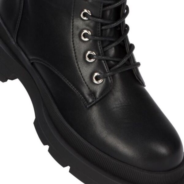 Botas para mujer estilo militar, marca Goodyear, alta con tacón bajo, color negro, 997785