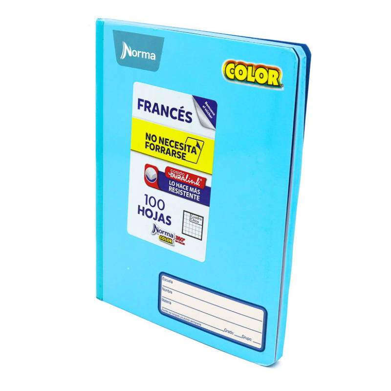 Libreta Norma Cosido Tamaño Frances 100h Raya Pasta Color Kit 7 pzas