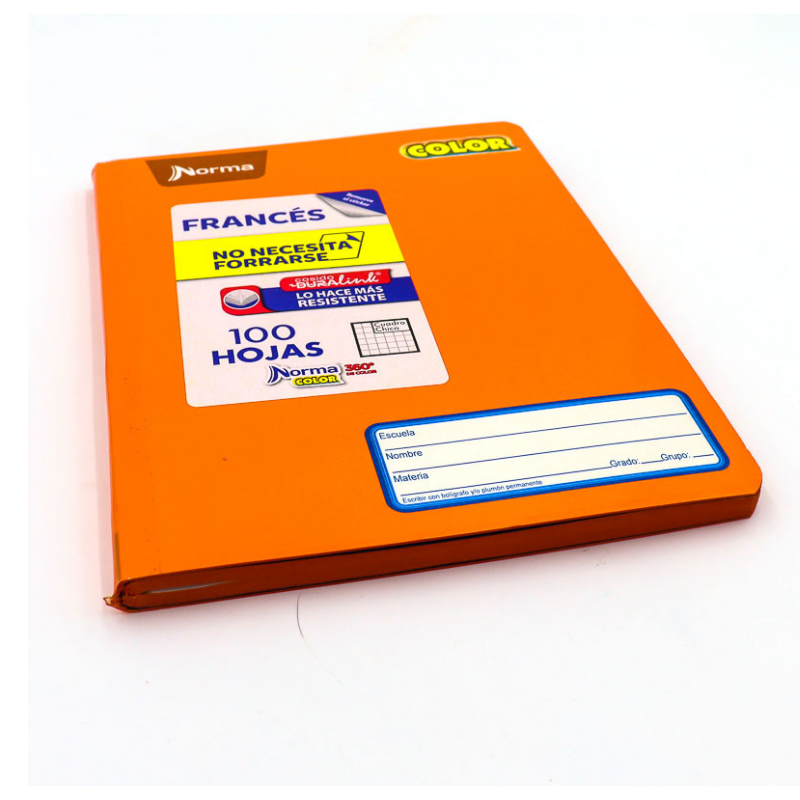 Libreta Norma Cosido Tamaño Frances 100h Raya Pasta Color Kit 7 pzas
