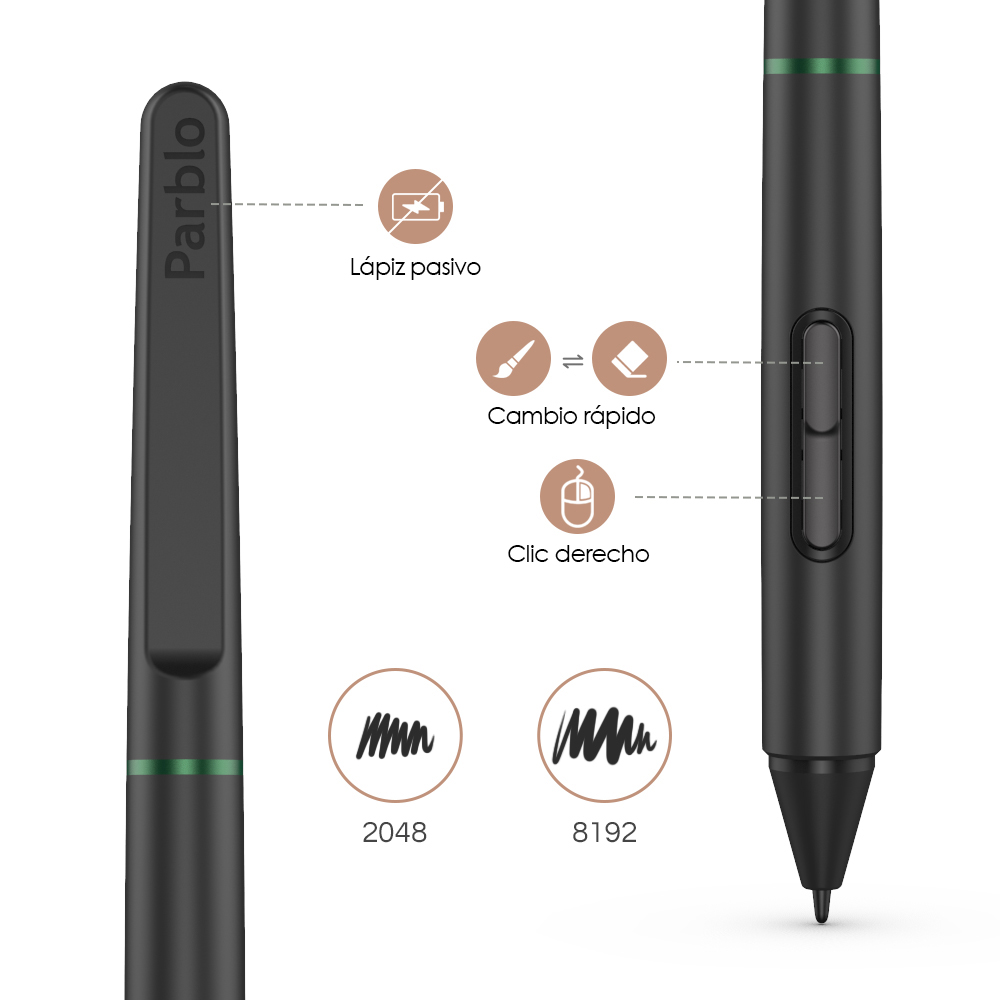 Tableta Digitalizadora Parblo Ninos S Dibujo 6 x 4 pulgadas Rosa