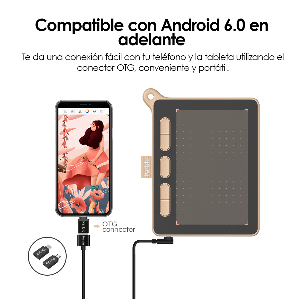 Tableta Digitalizadora Parblo Ninos S Dibujo 6 x 4 pulgadas Rosa