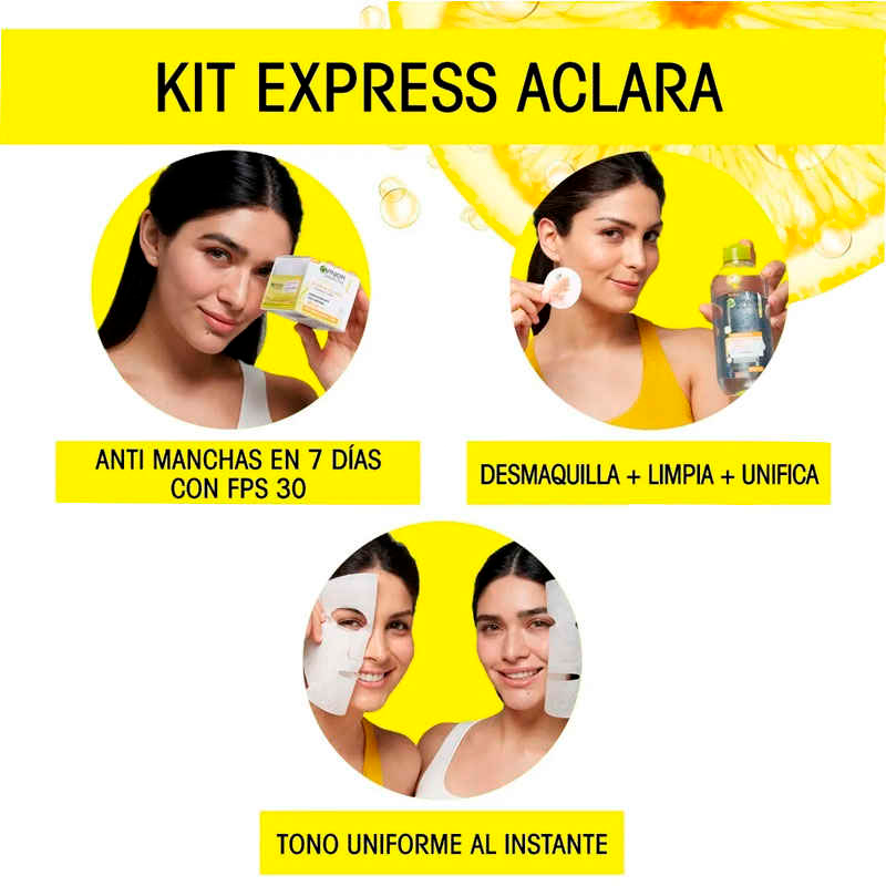 Colágeno 24k Acido Hialuronico Removedor Puntos Negros Kit Garnier Express Aclara Parches De Colágeno .