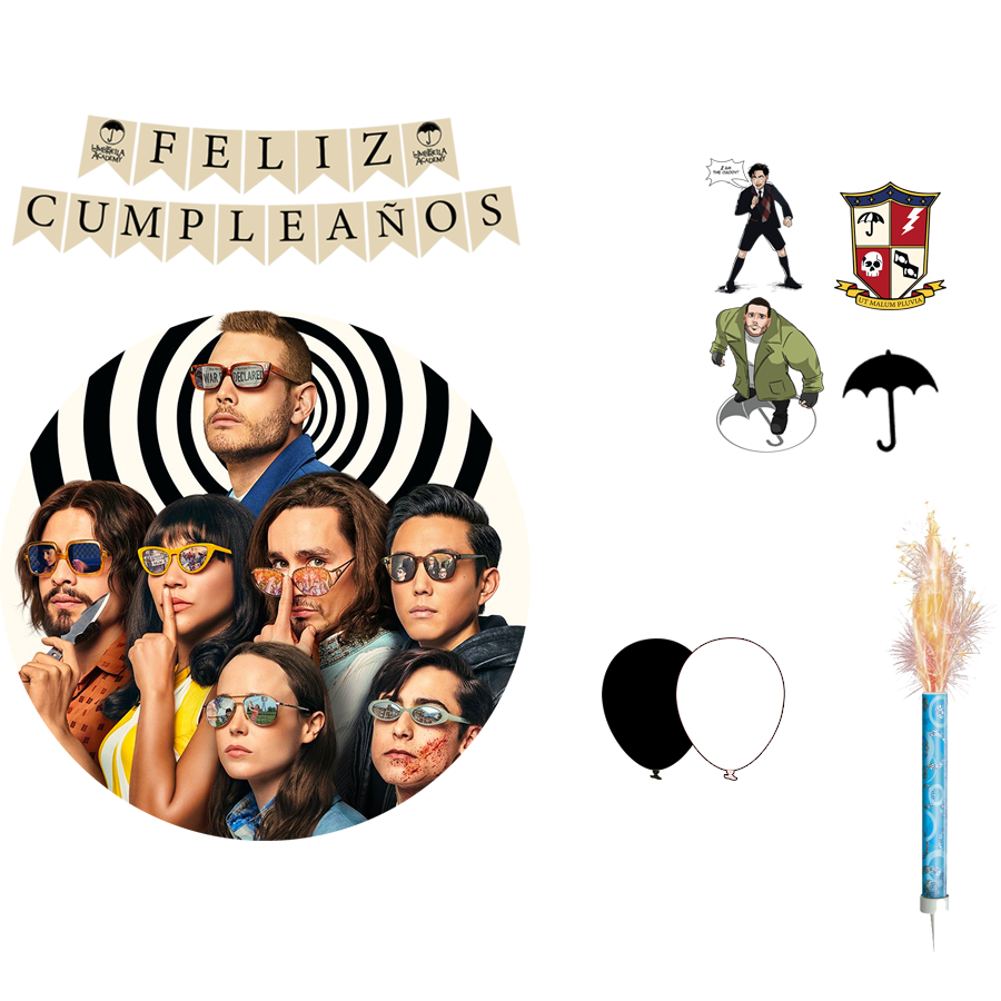 Kit decoración cumpleaños Umbrella Academy