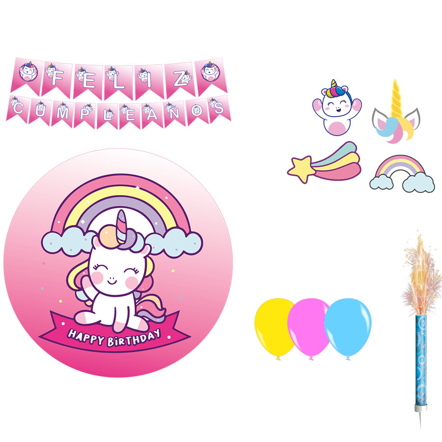 Kit decoración cumpleaños unicornio