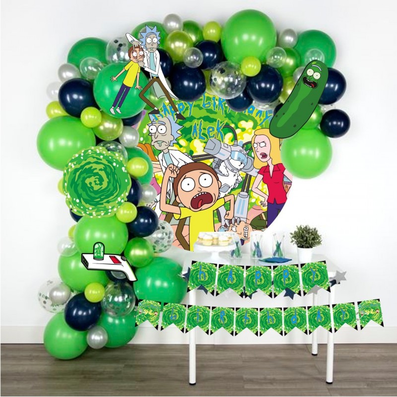Kit decoración cumpleaños Rick y Morty
