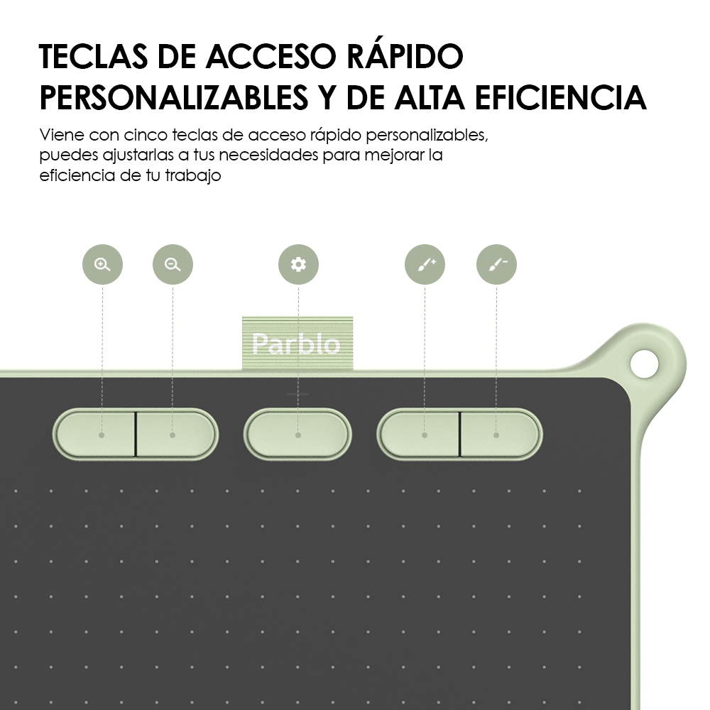 Tableta Digitalizadora Parblo Ninos S Dibujo 6 x 4 pulgadas Verde