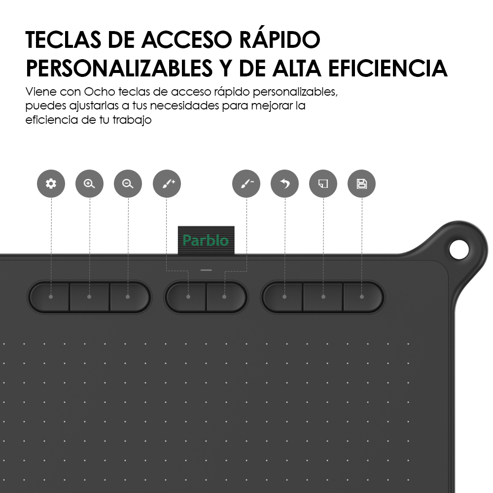 Tableta Digitalizadora Parblo Ninos M Dibujo 9x5 Pulgadas Negra