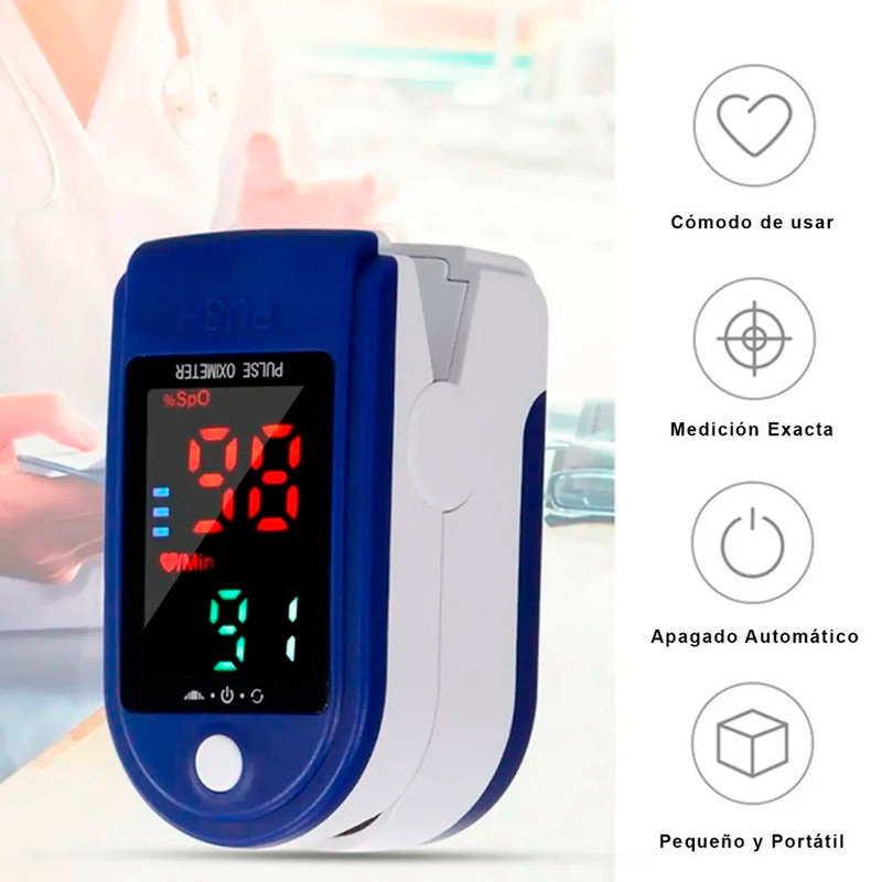 Oximetro Digital de Pulso Oximetro De Dedo Pulsometro Medico