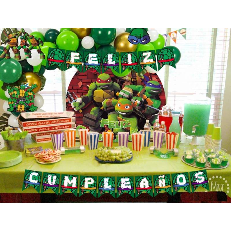 Kit decoración cumpleaños Tortugas Ninja
