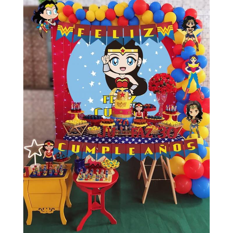 Kit decoración cumpleaños Mujer Maravilla