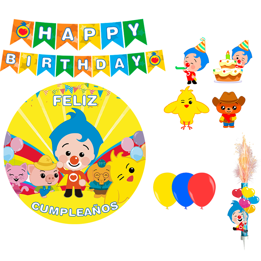 KIT DECORACIÓN CUMPLEAÑOS PLIM PLIM