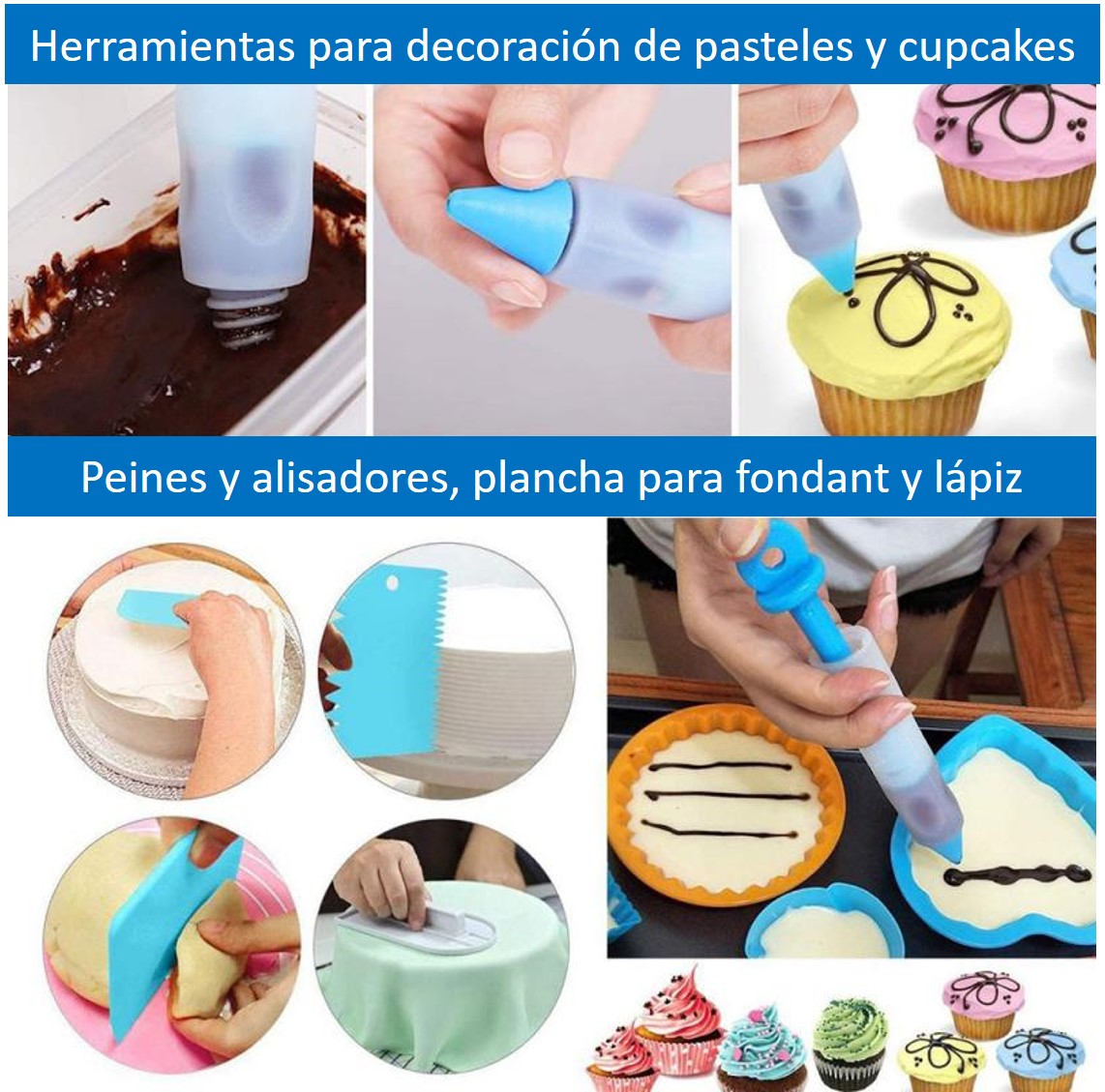 Kit 89 piezas de Duyas o Boquillas pasteleras para decoración de pasteles y cupcakes, Repostería