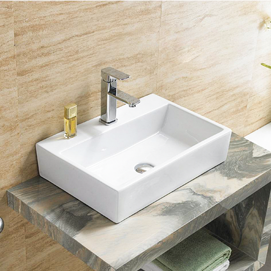 Lavabo Cerámico Rectangular  Málaga, Ovalin baño