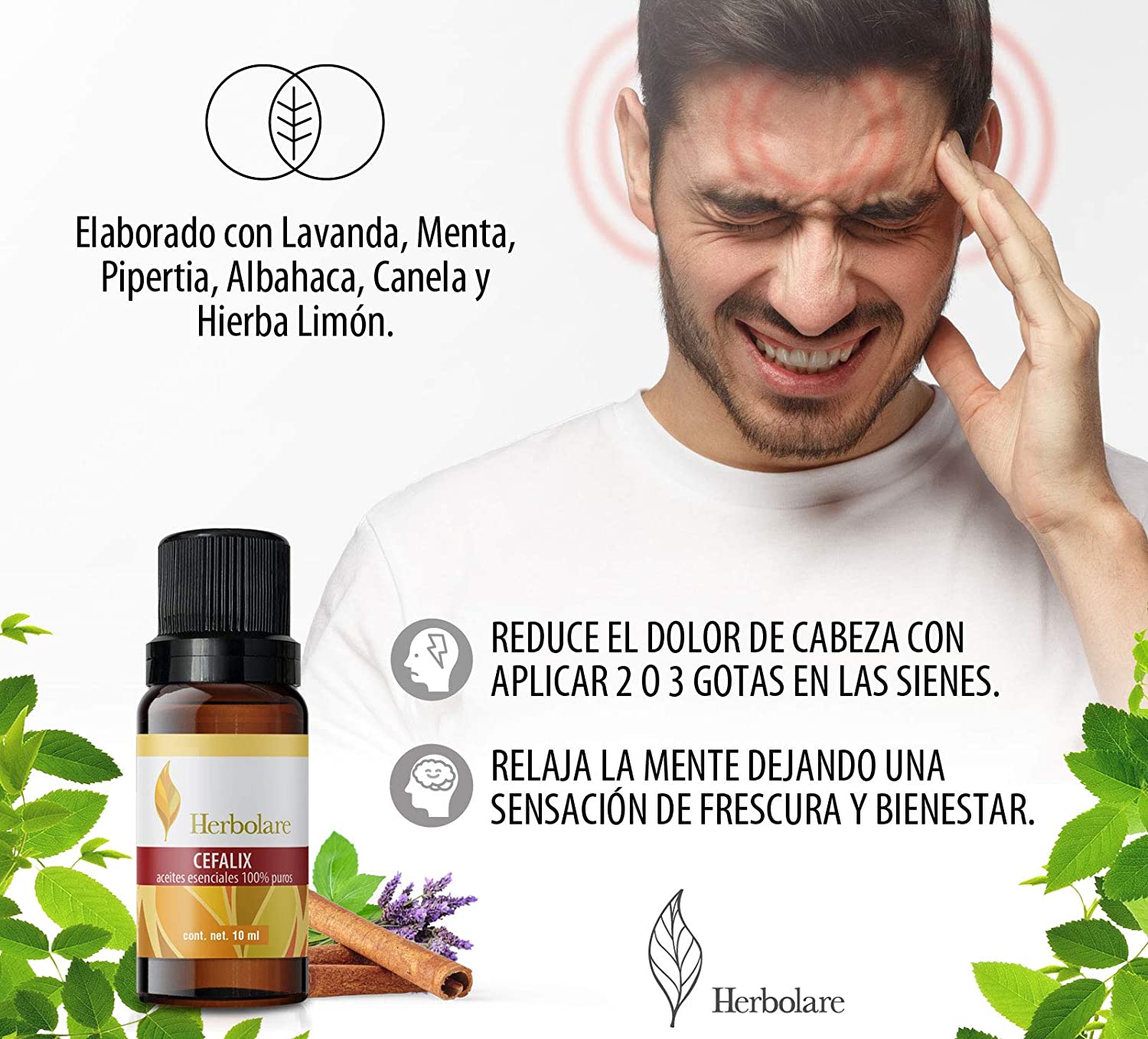 Aceite esencial Herbolare Cefalix 10 ml.