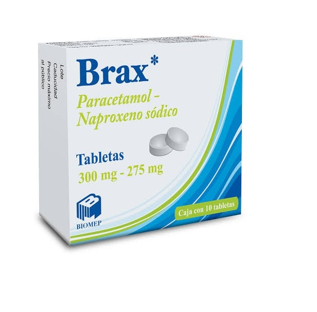 Brax Paracetamol-Naproxeno sódico 10 tabletas