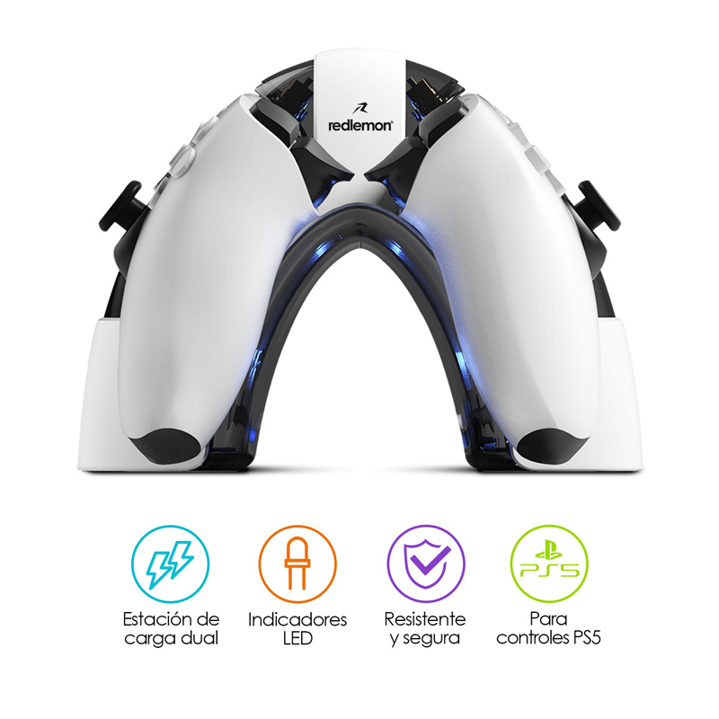 Cargador para 2 Controles PS5 Dualsense Estación de Carga Redlemon