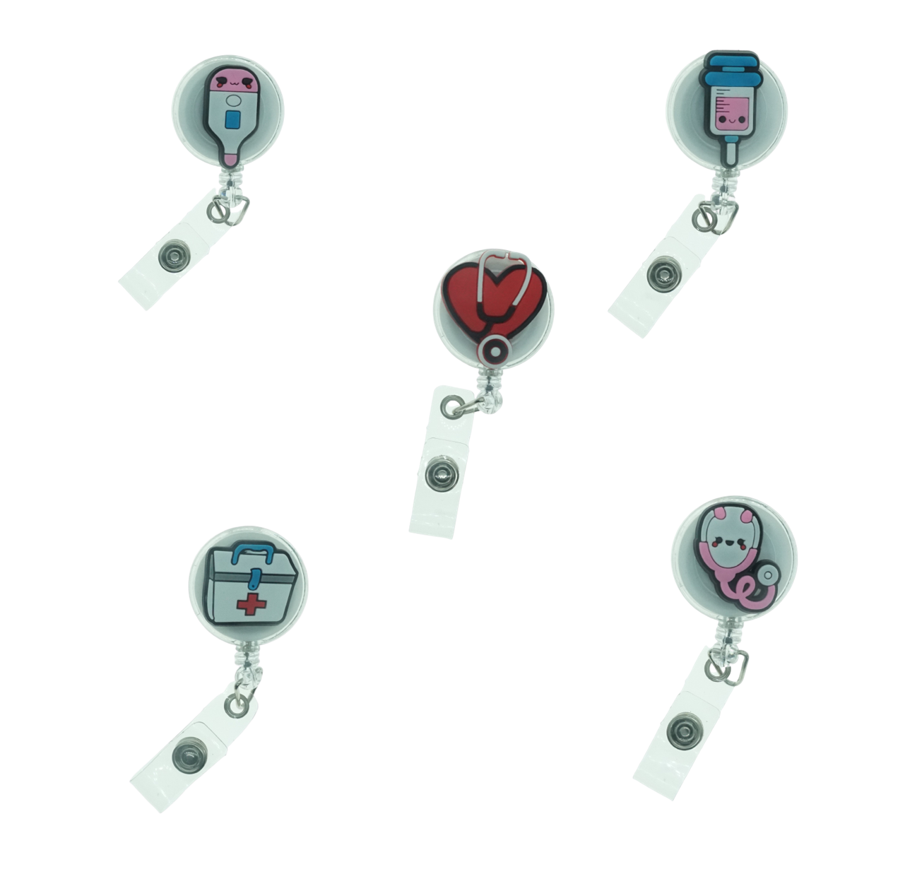 5 Pack Porta Gafete Yoyo Medicina, Enfermería Figura Chica Estilo 1