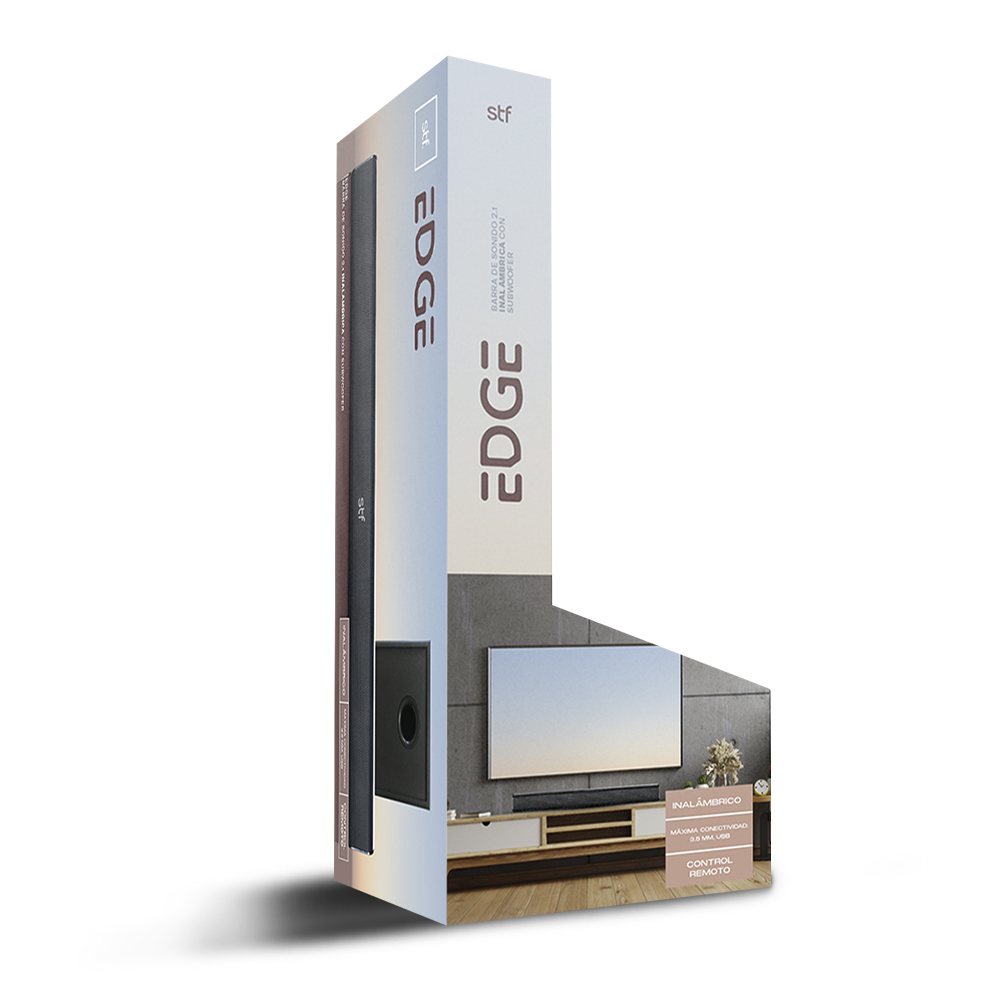 Barra de Audio 2.1 Inalámbrica con Subwoofer Edge Stf Negro