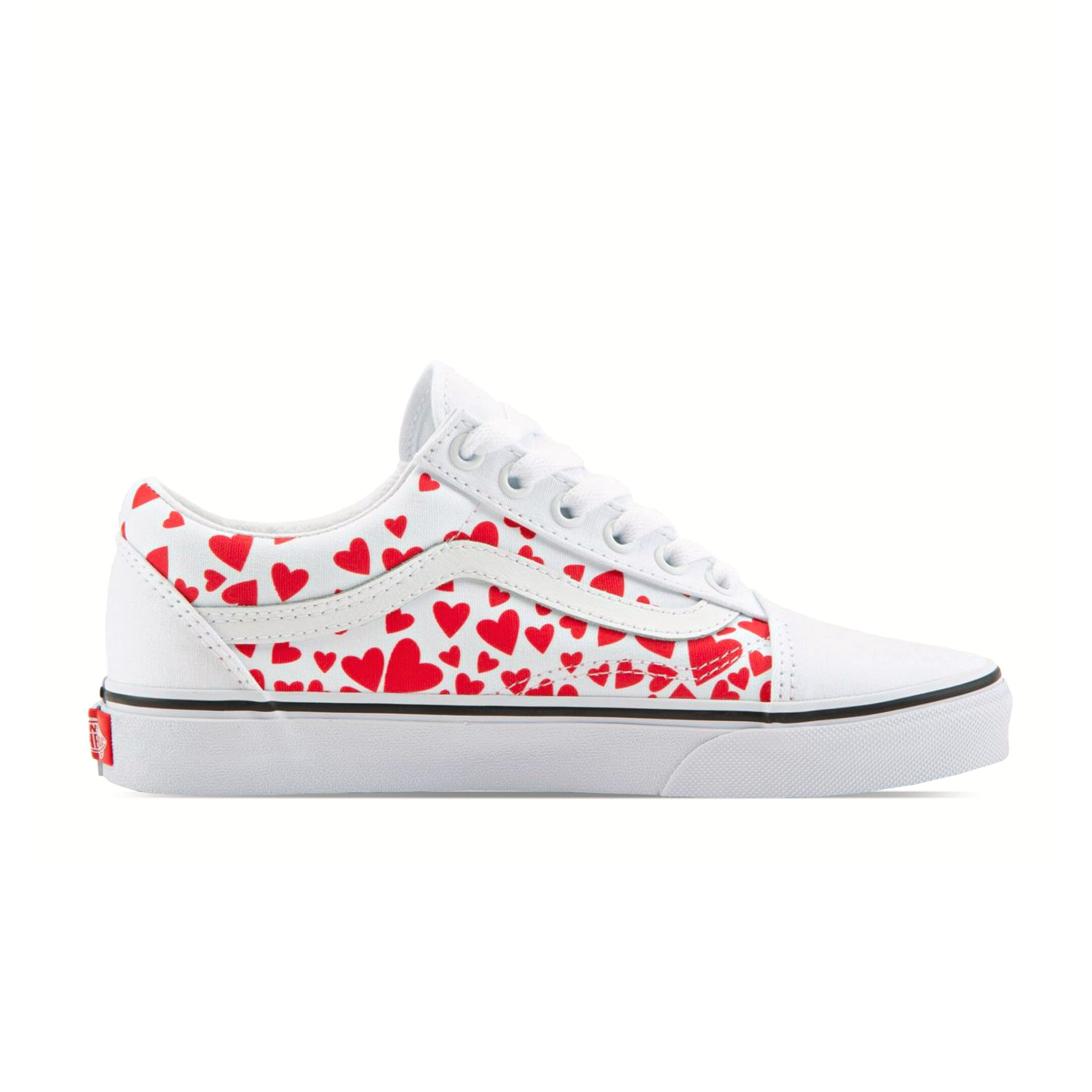 Tenis Vans Old Skool Valentines Heart Blanco Rojo de Dama