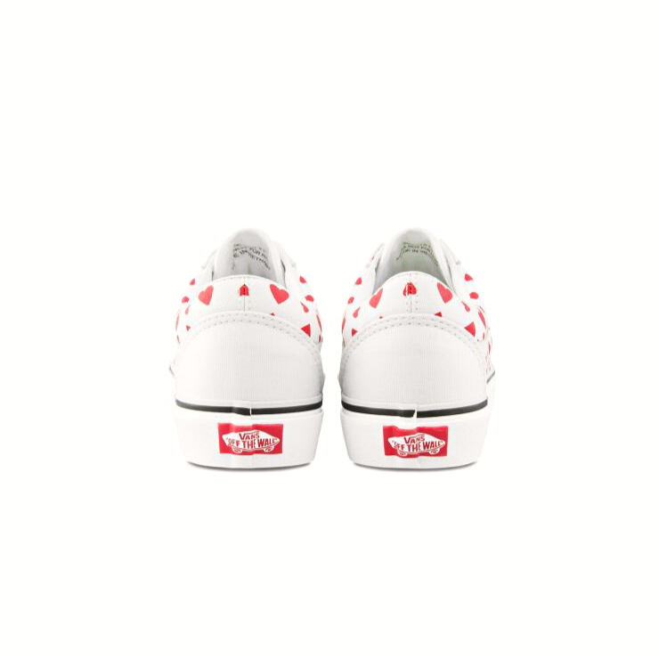 Tenis Vans Old Skool Valentines Heart Blanco Rojo de Dama