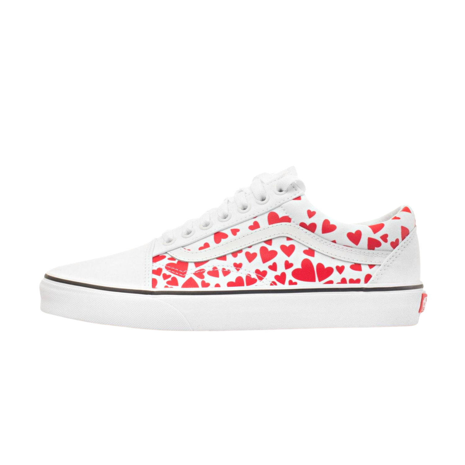 Tenis Vans Old Skool Valentines Heart Blanco Rojo de Dama