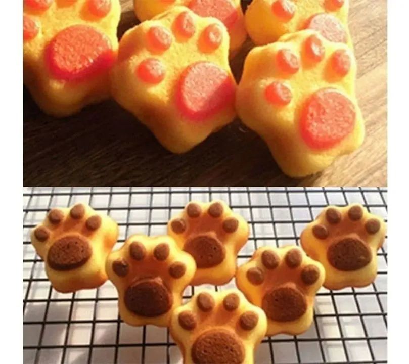 Molde de Silicón Huellas de Perro y Huesos croquetas Jabones Resina