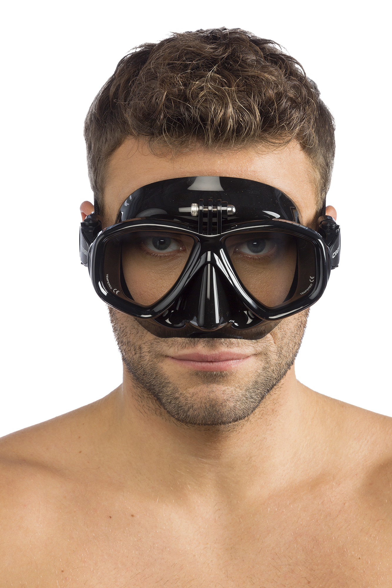 Visor CRESSI Action para Adultos Ideal para Snorkeling, Buceo Recreativo y Técnico con Adaptador de GoPro
