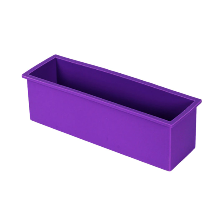 Molde de Silicón Rectangular para Jabón Artesanal en Barra 1.2 Lt, Morado