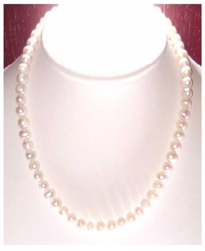 Collar Perlas Cultivadas Con Broche De Oro 14k A022