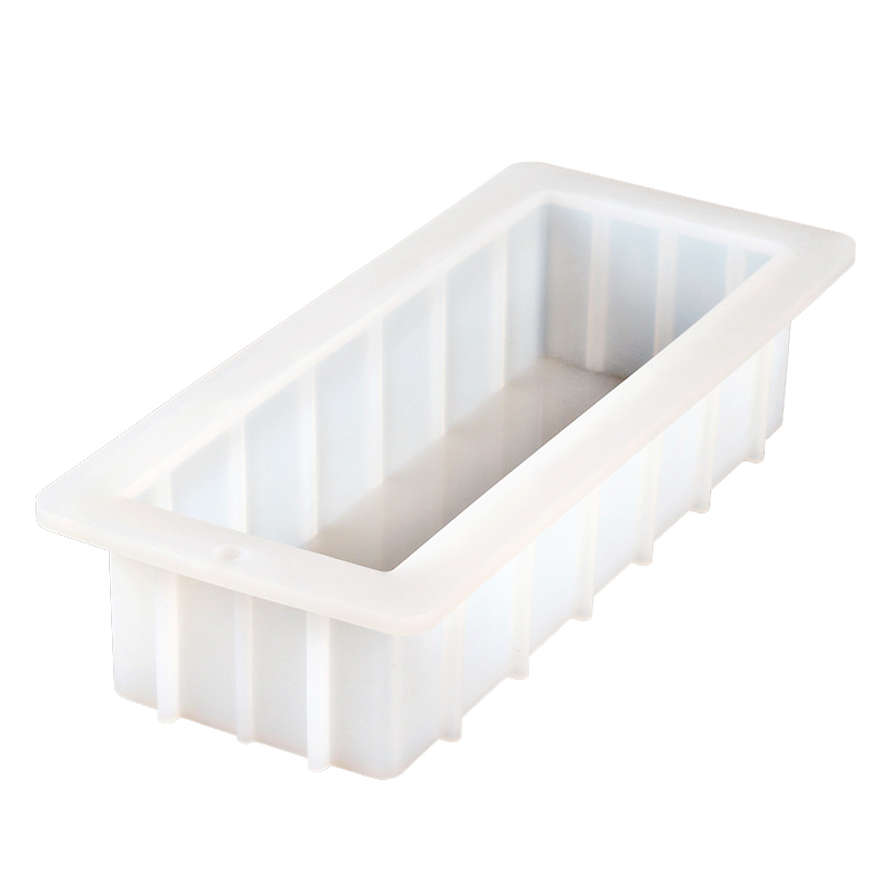 Molde de Silicón Rectangular para Jabón Artesanal en Barra 1 Lt, Blanco