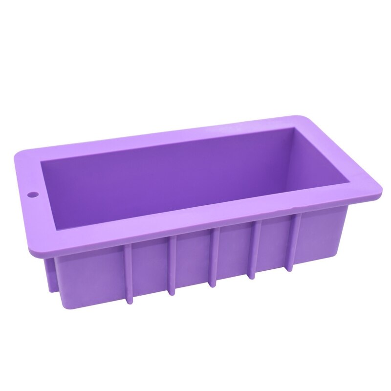 Molde de Silicón Rectangular para Jabón Artesanal en Barra 1 Lt, Morado