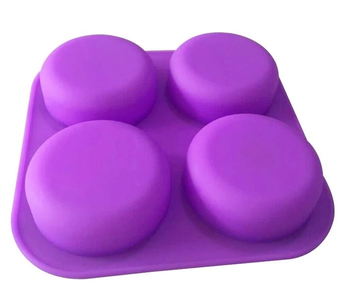 Molde de Silicón para 4 Jabones Redondos Circulares y Velas