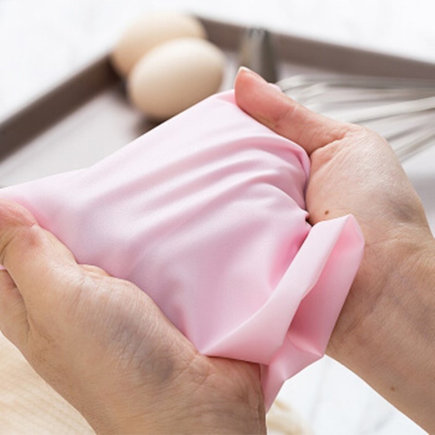 Set 4 Mangas pasteleras de Silicón Reusables, 4 tamaños diferentes, Rosa