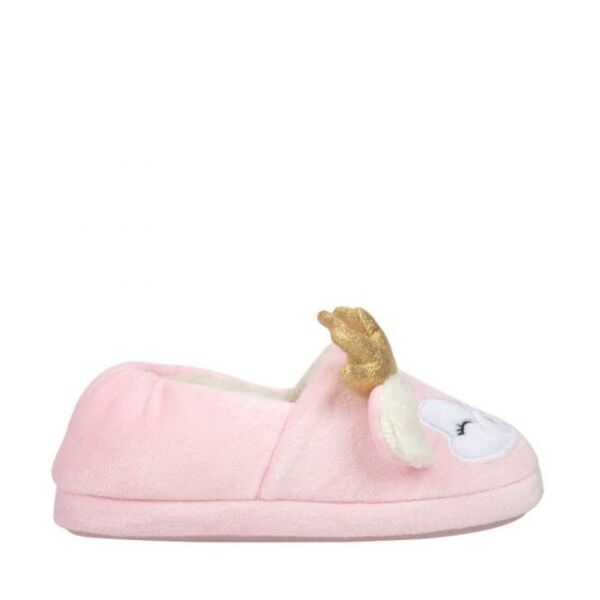 Pantuflas rosas multitonos para niña, de reno de peluche, Vivis Shoes Kids, 995703