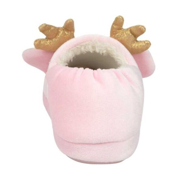 Pantuflas rosas multitonos para niña, de reno de peluche, Vivis Shoes Kids, 995703
