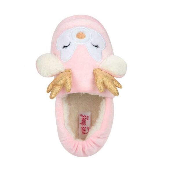 Pantuflas rosas multitonos para niña, de reno de peluche, Vivis Shoes Kids, 995703