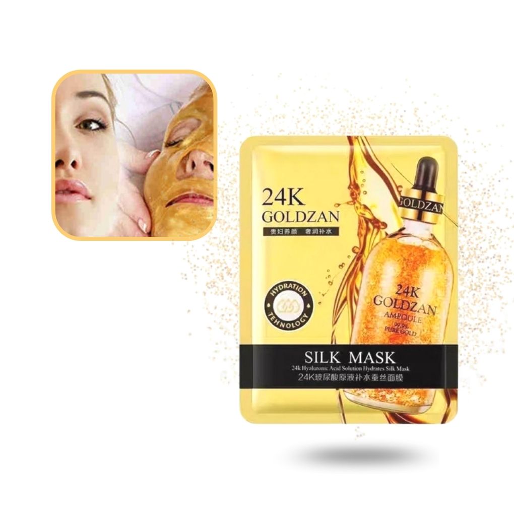 Suero Goldzan 24K + Acido Bioaqua + Espejo de Maquillaje LED + Regalo Rodillo de Jade.