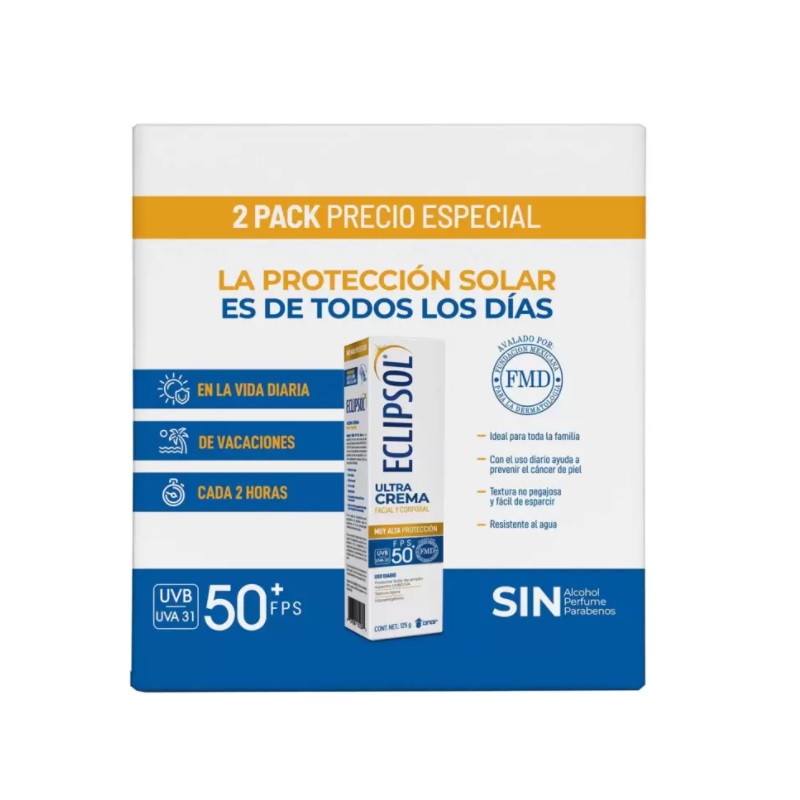 Bloqueador Solar Eclipsol FPS 50+ Resistente al Agua y Sudor