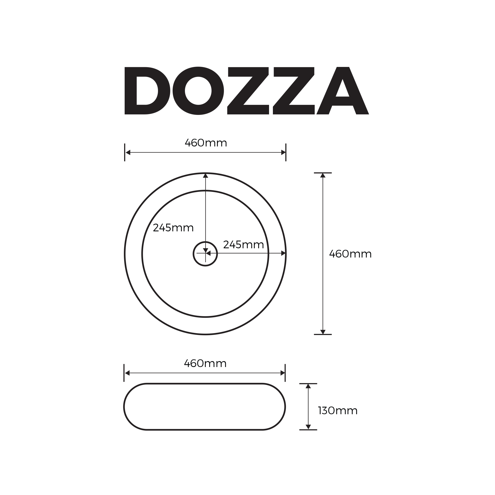 Lavabo Cerámico Redondo Dozza, Ovalin baño