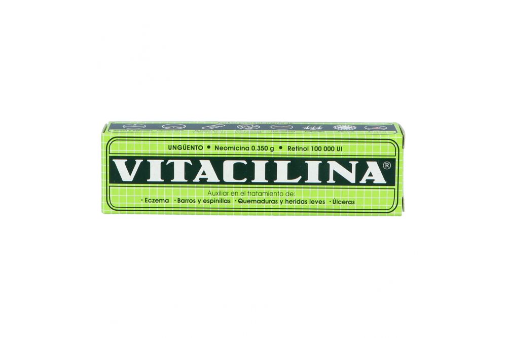 Vitacilina Ungüento 16 g -- Neomicina 0.350 g. Retinol 100 000 UI.