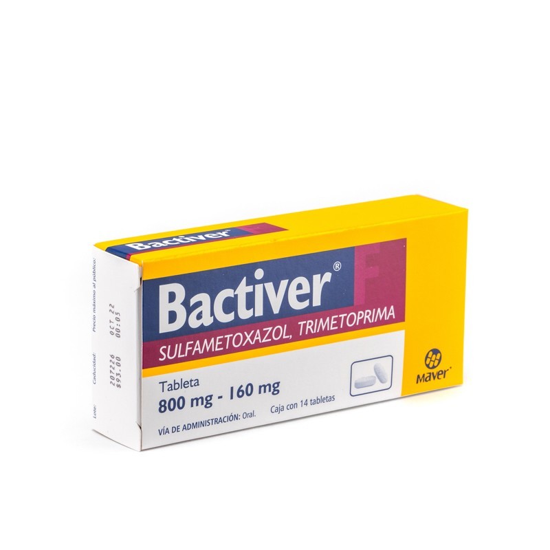 Bactiver F  Sulfametoxazol, Trimetoprima. 14 tabletas