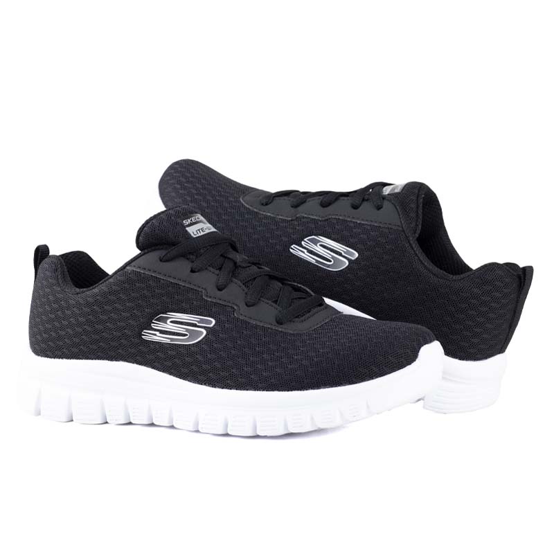 TENIS SKECHERS MEMORY FOAM DEPORTIVOS 896028 NEGRO BLANCO